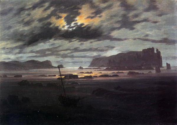 The-North-Sea-in-Moonlight-(1823)-22x30,5-cm--Prague,-Narodni-Galerie