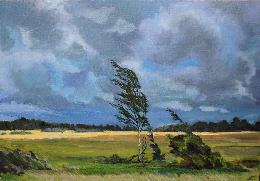 "Ветер" 2014, Картон, масло. Размер 34х50 см