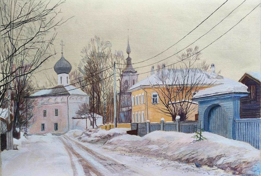Русская глубинка. Бумага, пастель, 30х40 см