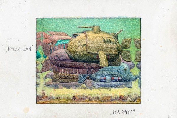 Armed Fishes We the Fishes pencil crayons carton 16x24 cm