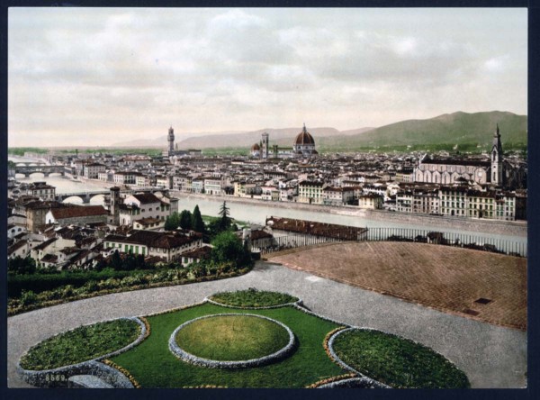 Cityscape-view-looking-toward-cathedral-Florence-Italy