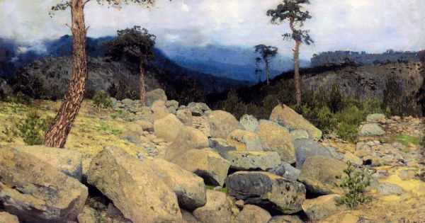 Левитан-Исаак-Ильич-(1860-1900)-В-крымских-горах1.-1886