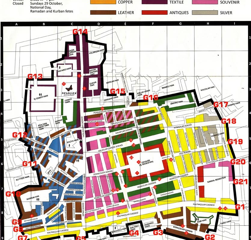 Современная карта Гранд базара