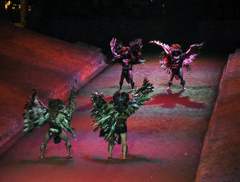 Театрализованное представление в парке Шкарет Мексика-31