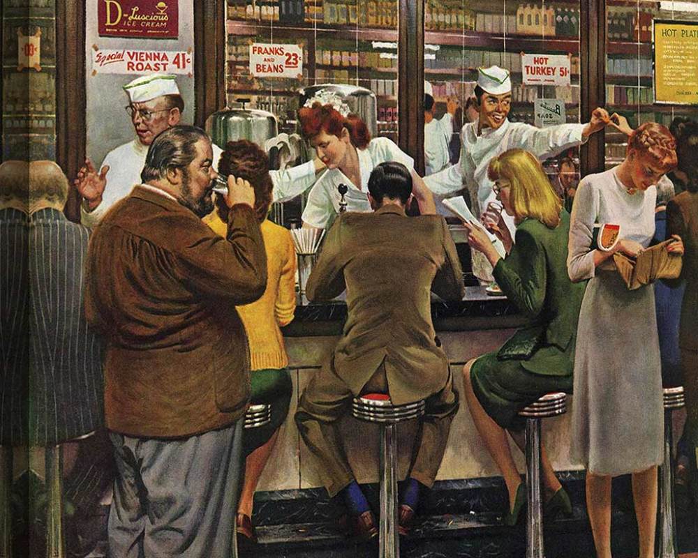lunch-counter-the-saturday-evening-post-cover-october-12-1946