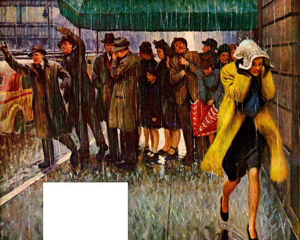 rainy-wait-for-a-cab-the-saturday-evening-post-cover-march-29-1947