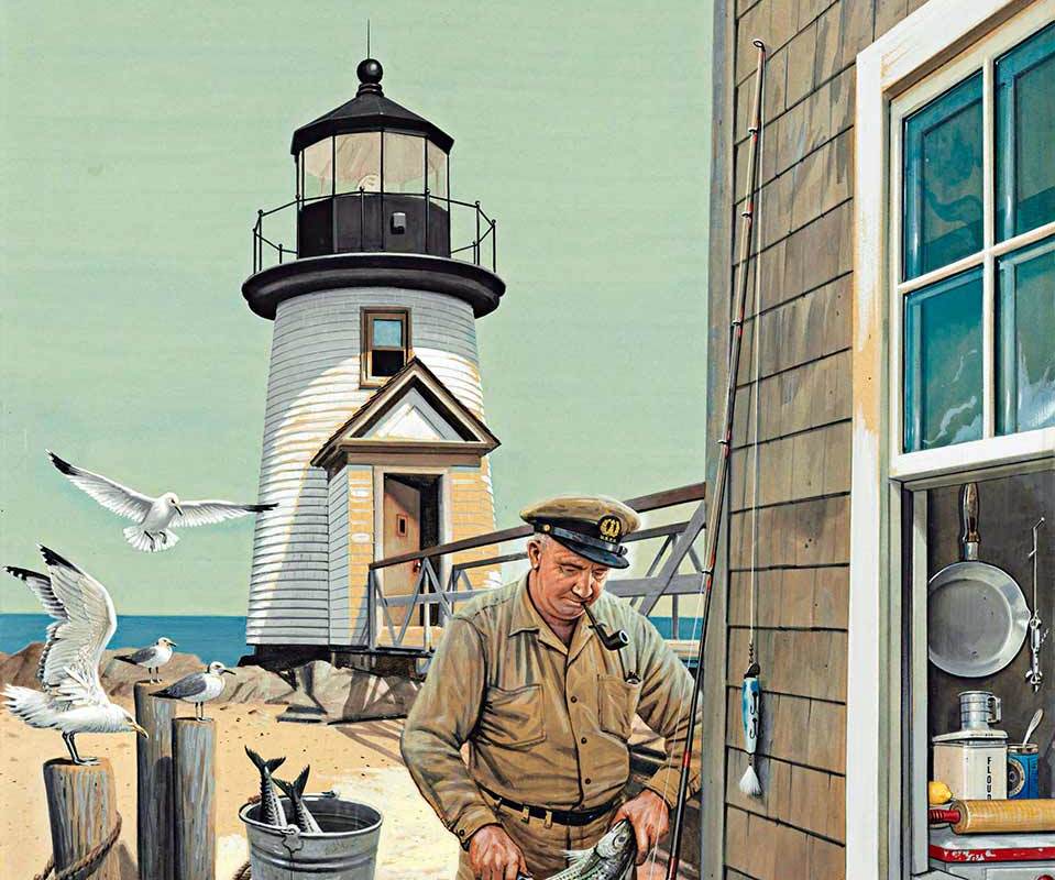 lighthouse-keeper-brant-point-the-saturday-evening-post-cover-june-26-1954