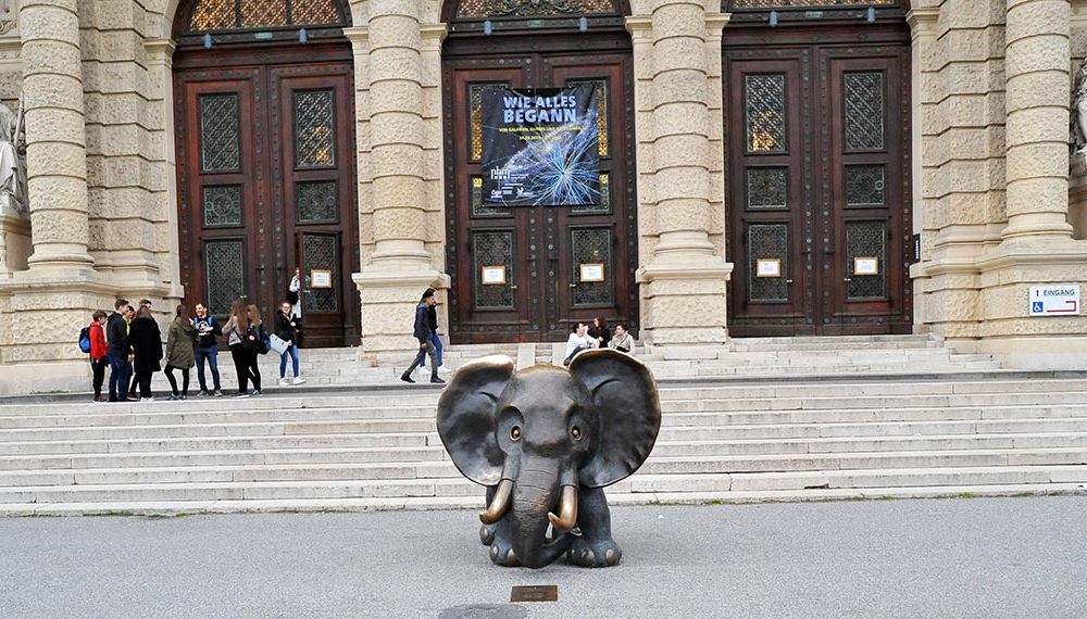 Бронзовый слон перед зданием Музея-1