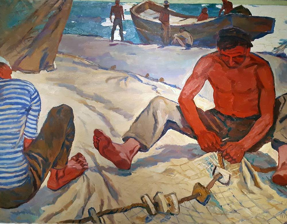 Павел Никонов. Рыбаки 1959 г. Холст, масло