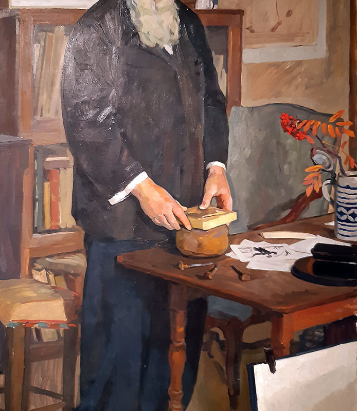 Дмитрий Жилинский  Портрет В.А. Фаворского.1961 г. Холст, масло-1