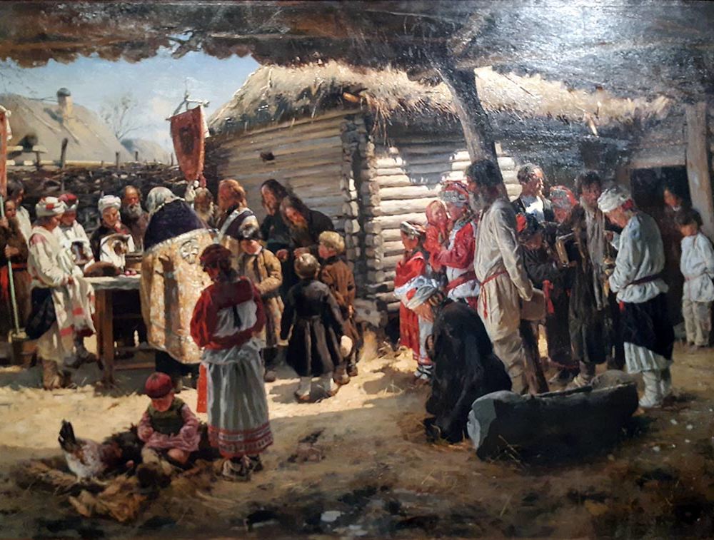 Маковский В.Е. Молебен на пасхе. 1887-1888 гг.