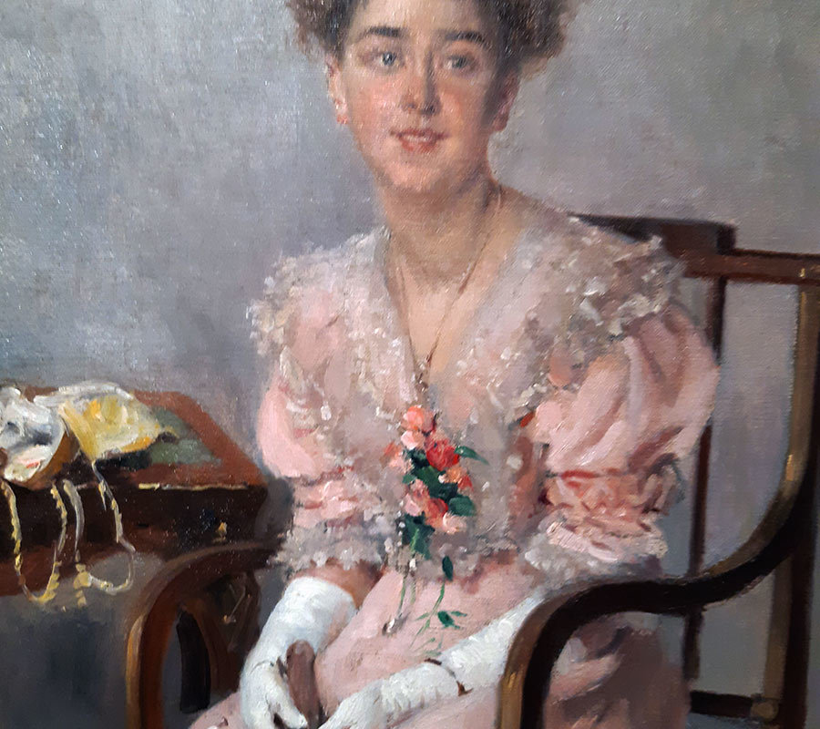 В.Е.Маковский. Портрет неизвестной в розовом платье-1