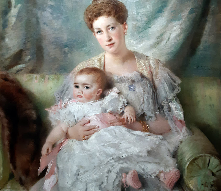 К.Е.Маковский Портрет Великой княгини Марии Георгиевны с дочерью.