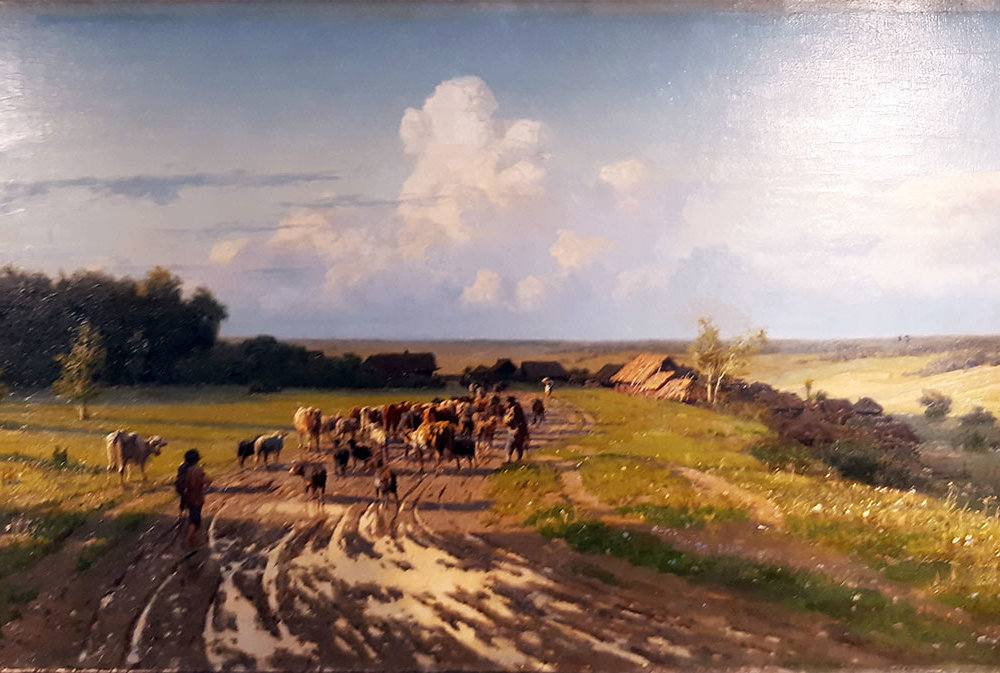 Киселев А.А. (1838-1911) Возвращение стада. Вечер-1