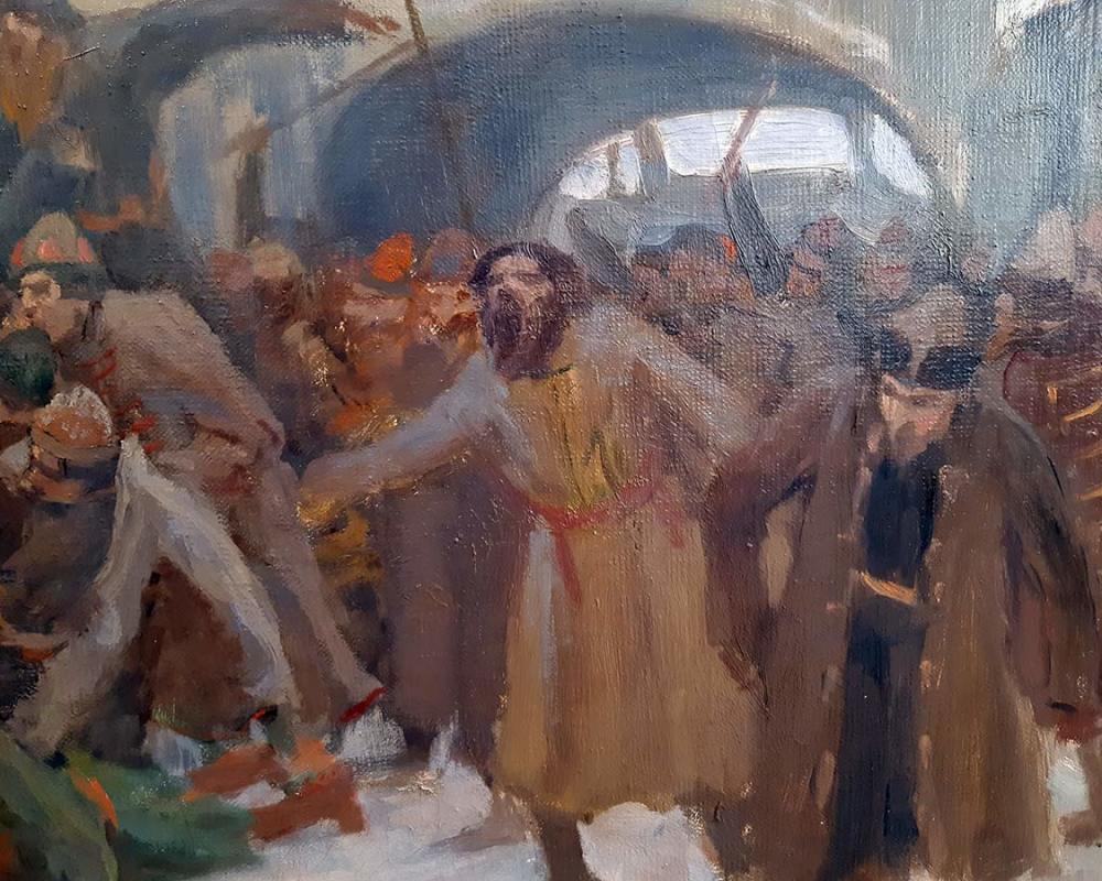 Кустодиев Б.М. (1878-1927) Возмущение слобод против бояр.Эскиз-1