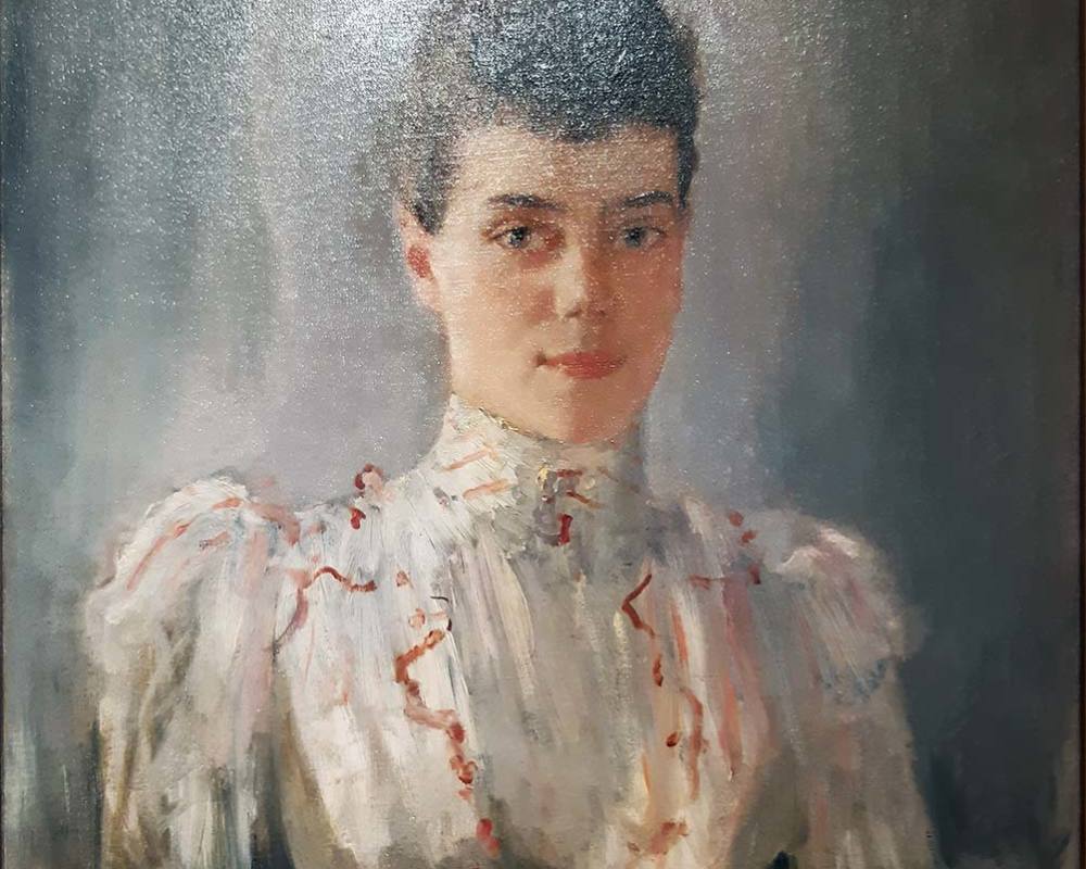 Пастернак Л.О. (1862-1945) Автопортрет 1908г. Холст, темпера.
15. Серов В.А. (1865-1911) Портрет Великой княжны Ксении Александровны (1875-1960) Этюд к групповому портрету " Александр III с семьей".