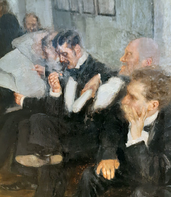 Щербиновский Д.А. (1867-1926) Комната присяжных-поверенных во время перерыва в заседании-2