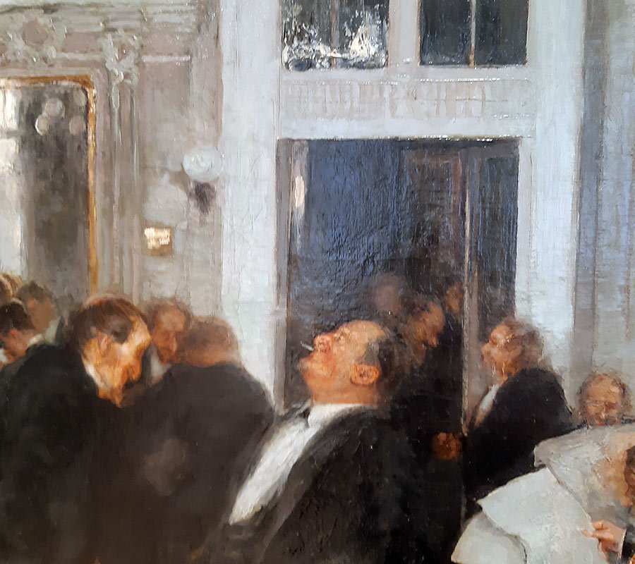 Щербиновский Д.А. (1867-1926) Комната присяжных-поверенных во время перерыва в заседании-3
