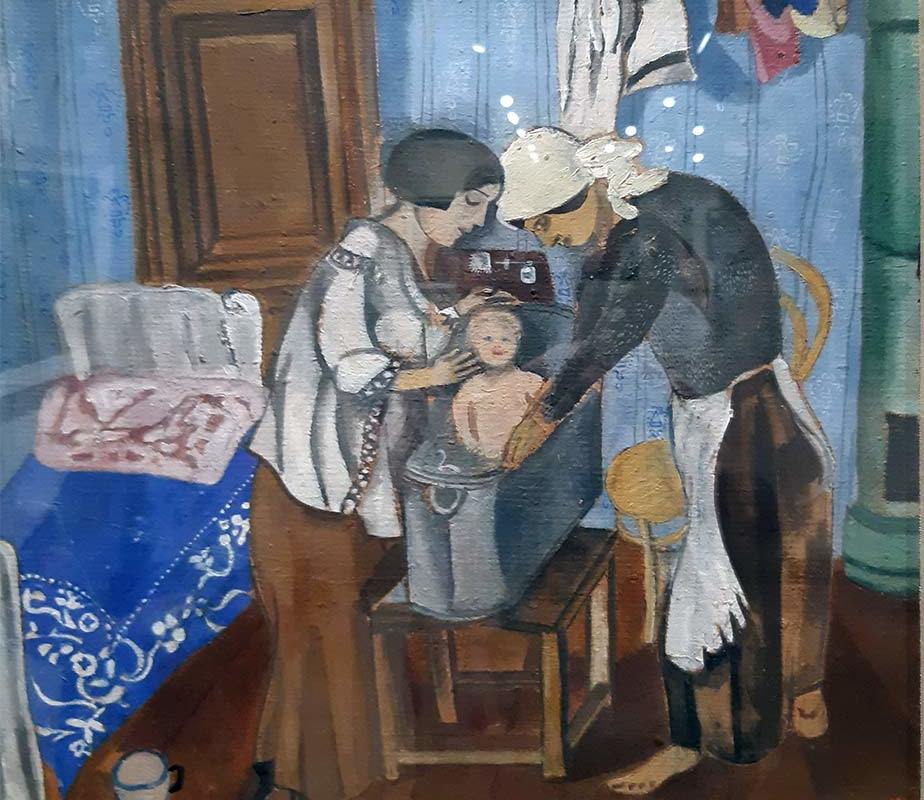 Шагал М.З. (1887-1985) Купание ребенка.