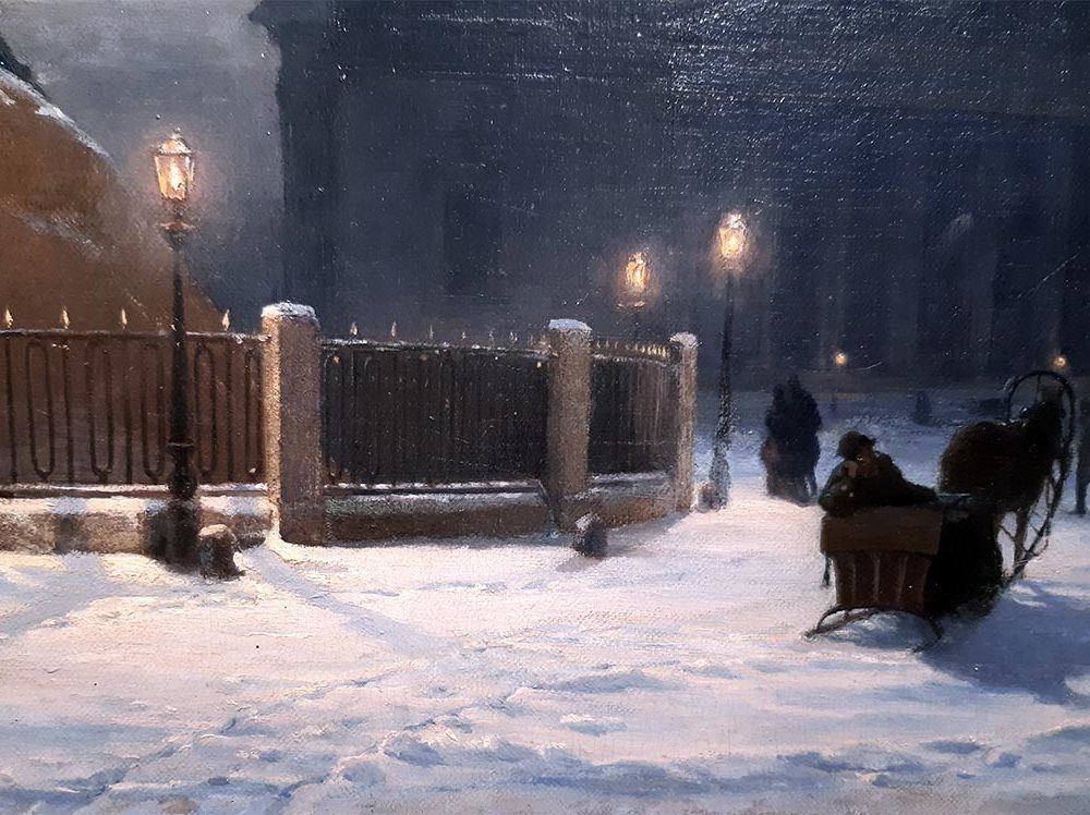 В.И.Суриков  Вид памятника Петру 1 на сенатской площади в Петербурге. 1870-2