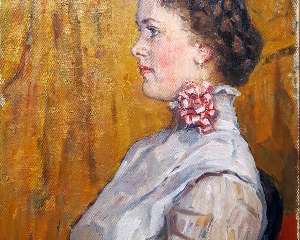 В.И.Суриков  Портрет неизвестной на желтом фоне. 1911
