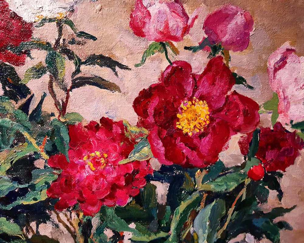 П.П.Кончаловский Натюрморт. Пионы в фаянсовой вазе. 1949 ХМ русский музей.-2