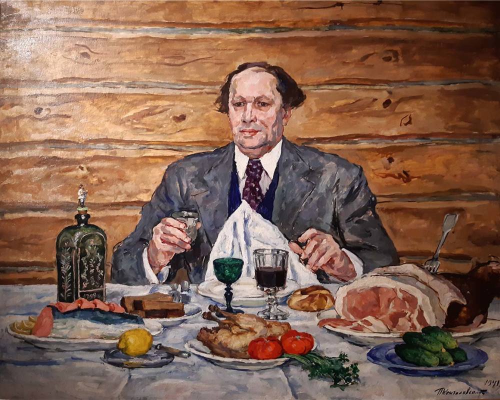 П.П.Кончаловский Алексей Толстой в гостях у художника. 1941 г. -1