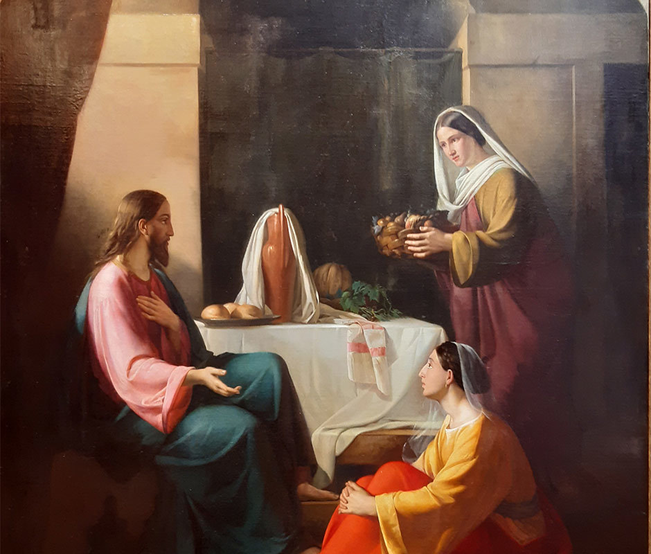 Плешанов П.Ф. (1829-1882) Христос у Марфы и Марии.