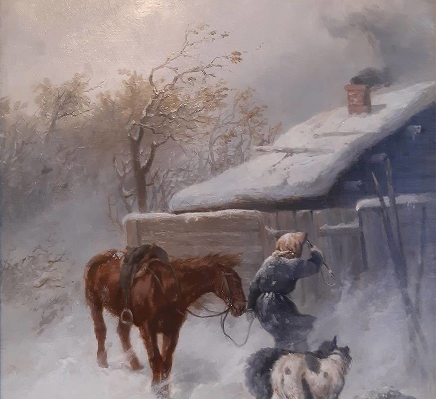 Сверчков Н.Е. (1817-1898). Охотник, застигнутый метелью.