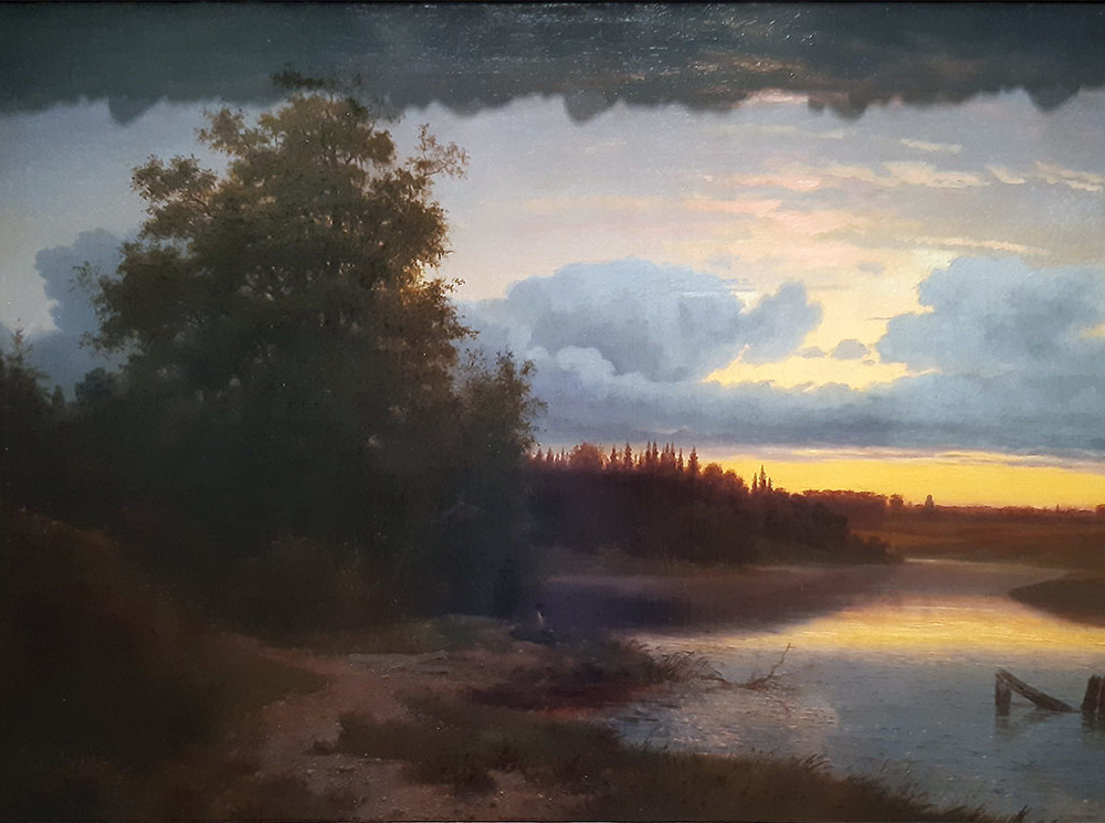 Каменев Л.А. (1833-1886) Закат на реке Мологе.