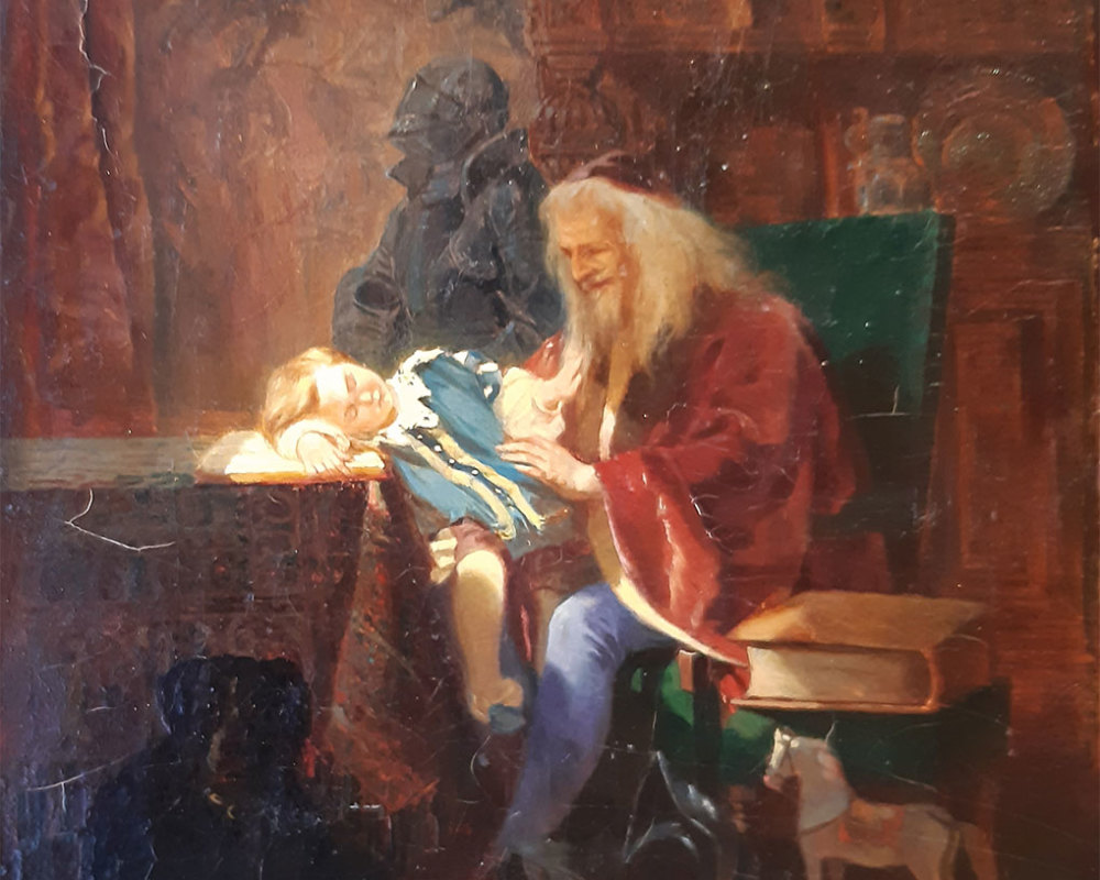 Саврасов А.К. (1830-1897) У колодца 1868 ХМ;

14. Якоби В.И. (1834-1902) Дедушкины сказки.