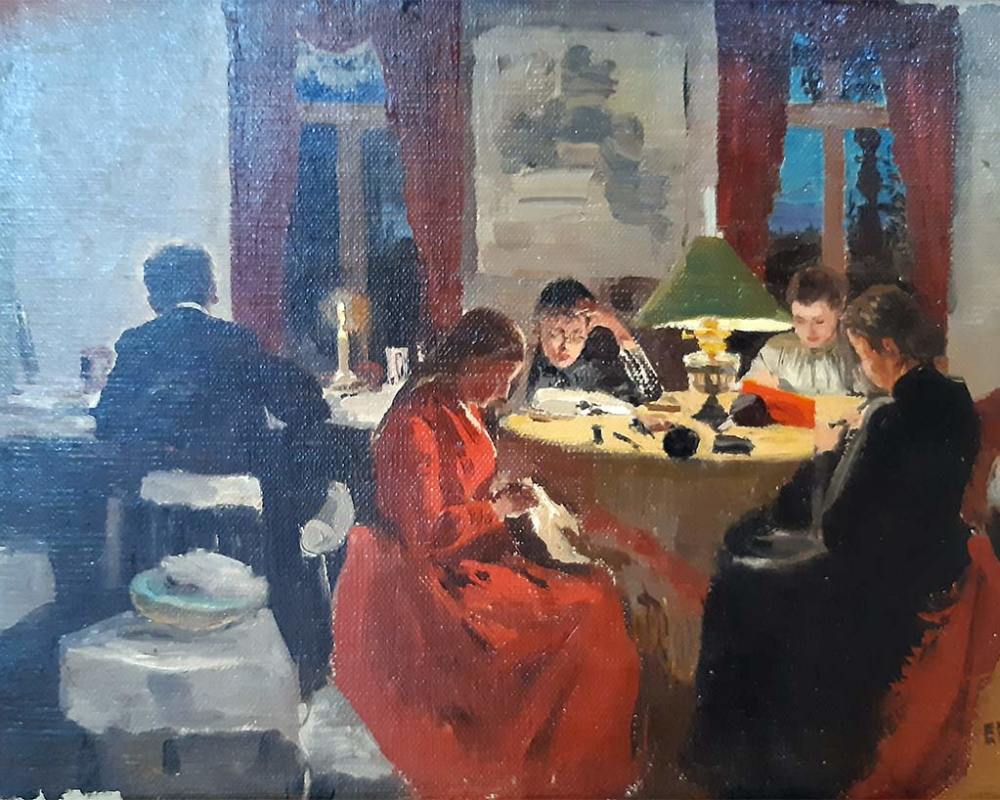 Поленова Е.Д. 1850-1898 За чтением. Нельшовка. На даче Антоновых.