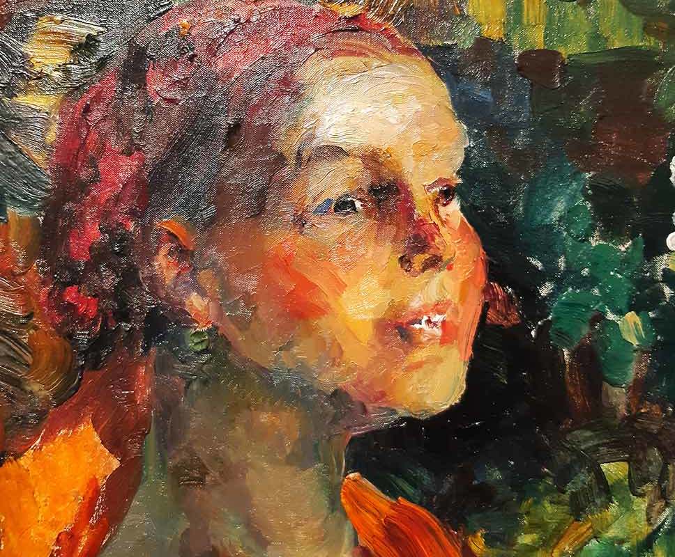 Малявин Ф.А. 1869-1940. Девушка со спицами-3