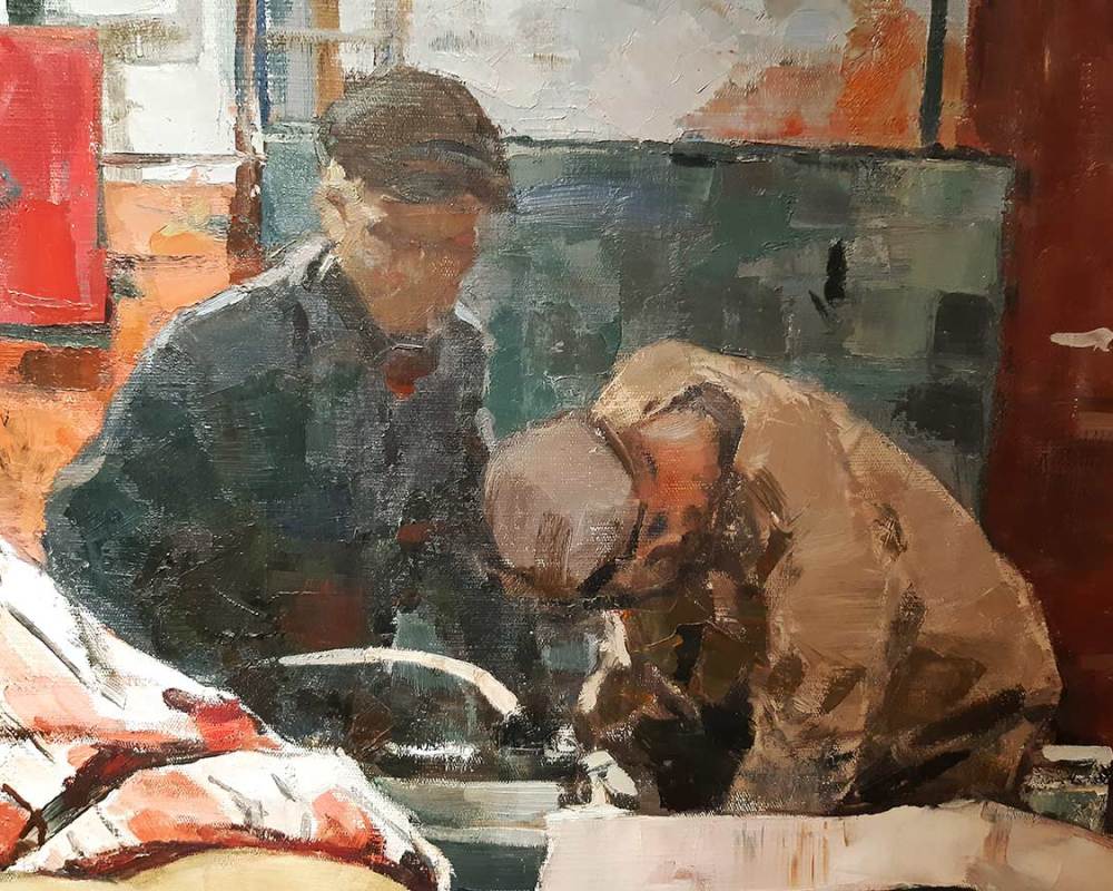 Кабачек Л.В. (1924-2002) Портрет Г.И. Ковалева -слесаря Крондштадского завода, делегата 21 съезда КПСС-2