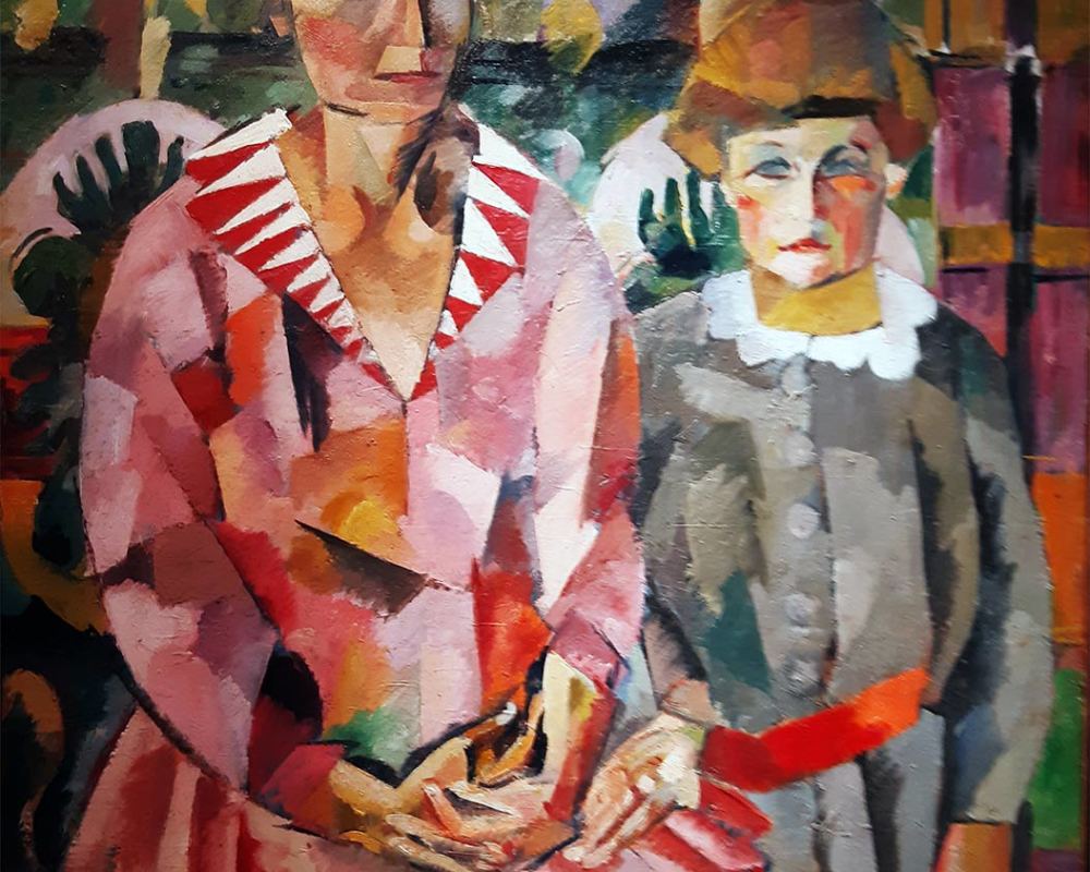 Лентулов А.В. (1882-1943)  Семейный портрет. Жена и дочь.