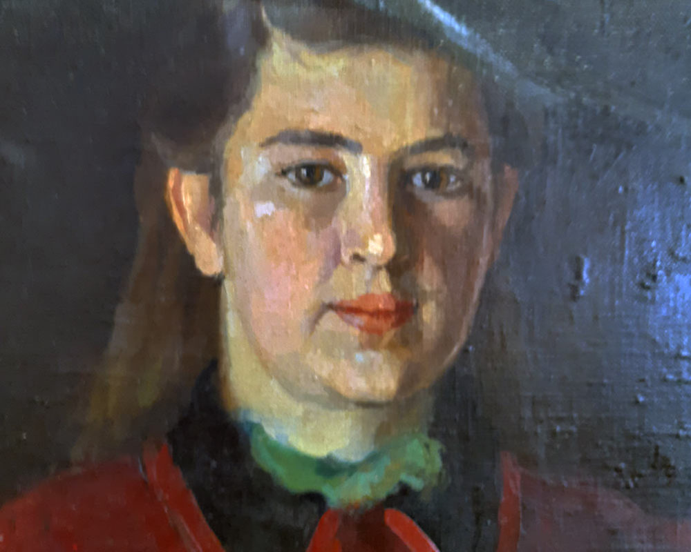 Соколова А.Л. Автопортрет в красном-3