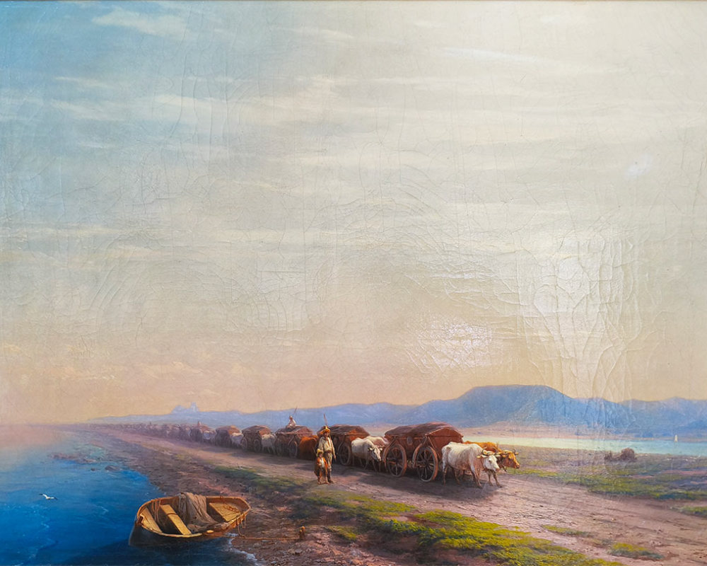 И.К. Айвазовский (1817-1900) Волы на перешейке. 1860 г. Х.М.;