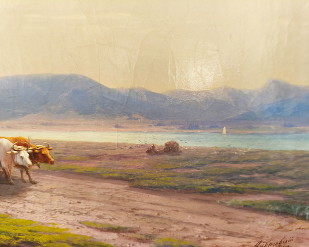И.К. Айвазовский (1817-1900) Волы на перешейке. 1860 г. Х.М.-3
