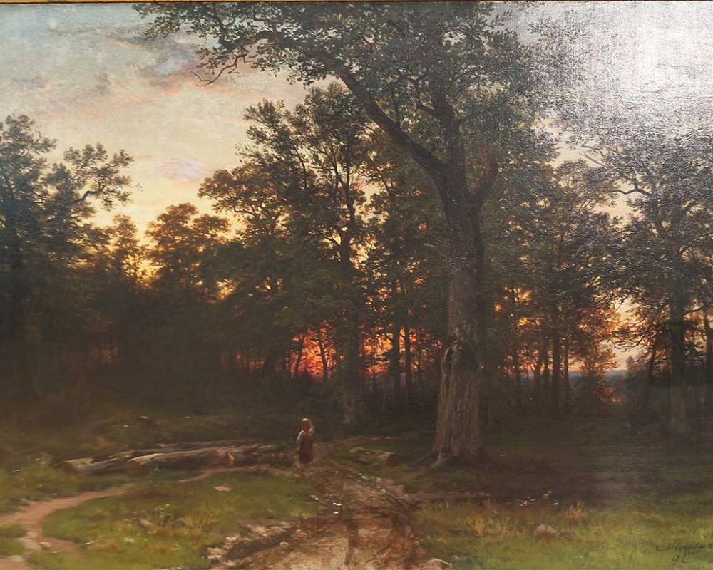 И.И. Шишкин (1832-1898) Лес вечером. 1869 г. Х.М.
