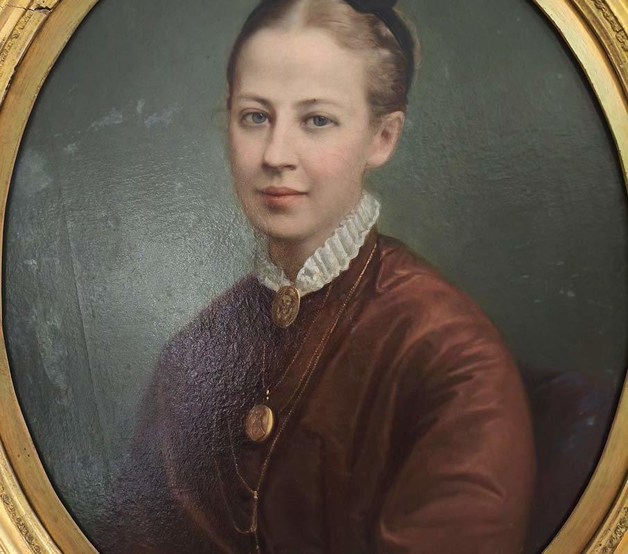 К.А.Горбунов (1822-1893) Женский портрет 1874 г. Х.М.