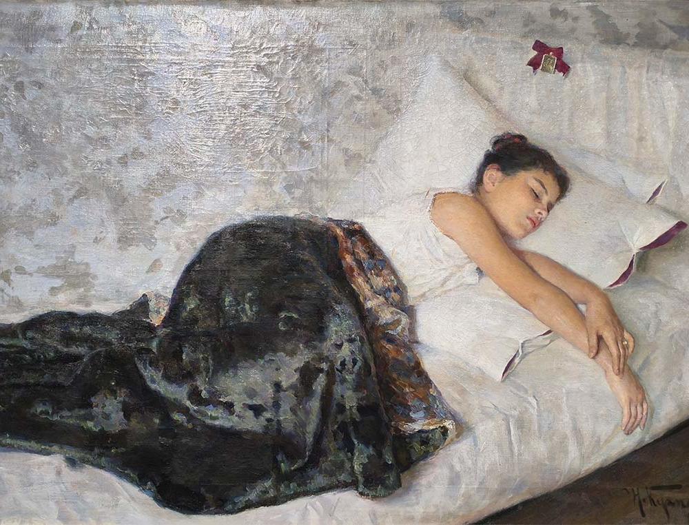 Н.М.Кузнецов (1850-1930) Спящая 1893 г. Х.М.