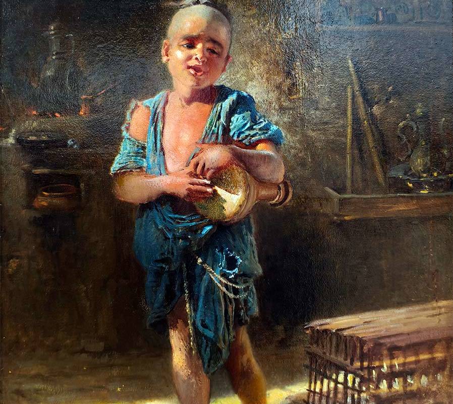 К.Е.Маковский (1839- 1915) Мальчик. Египет. 1872 г. Картон на холсте, масло.