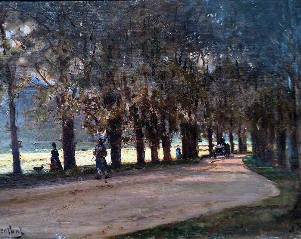 А.П.Боголюбов (1824-1896) Аллея в парке Лихтенштейн.1889 г. Х.М.