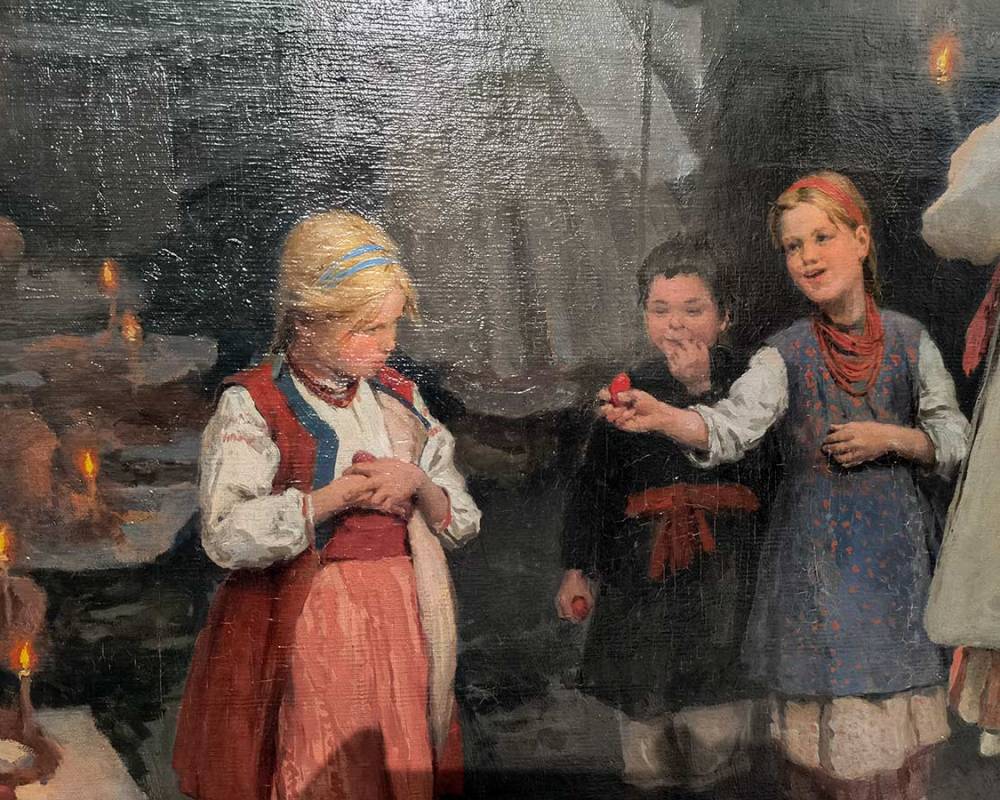 Н.К.Пимоненко (1862-1912) Пасхальная заутреня в Малороссии. 1891 г. Х.М.-2