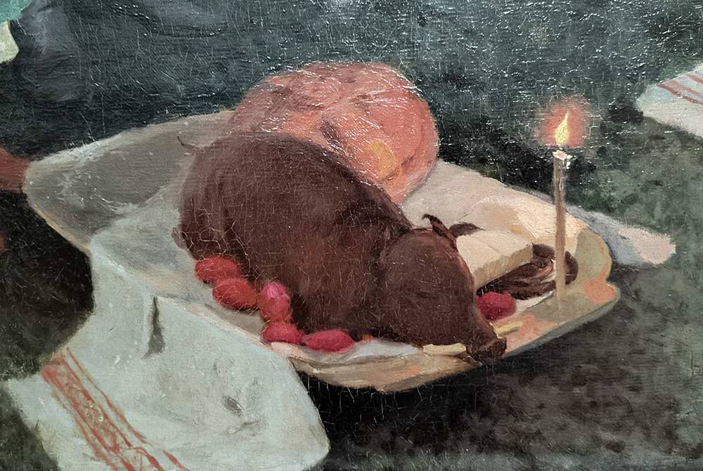 Н.К.Пимоненко (1862-1912) Пасхальная заутреня в Малороссии. 1891 г. Х.М.-3