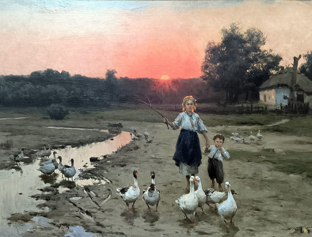 Н.К. Пимоненко (1862-1912) Последний луч. 1900 Х.М.