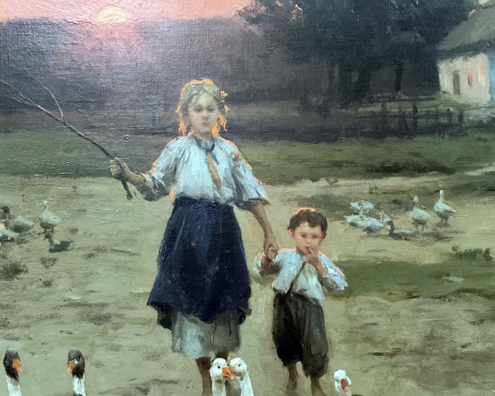 Н.К. Пимоненко (1862-1912) Последний луч. 1900 Х.М-2