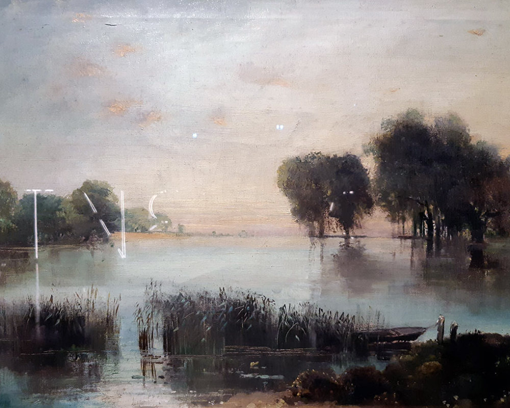 А.К. Саврасов (1830-1897) Пейзаж с рекой . Вторая половина 19 в. ХМ