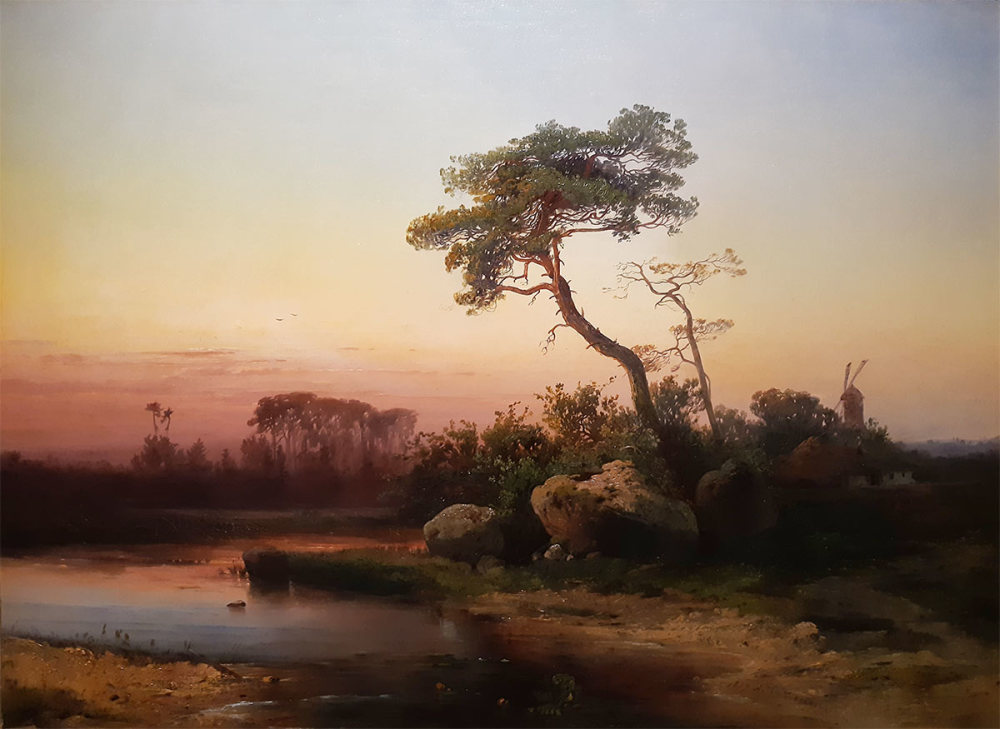  А.К. Саврасов (1830-1897) Пейзаж с сосной 1854 ХМ