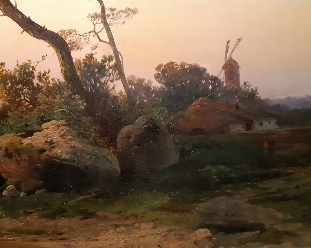 А.К. Саврасов (1830-1897) Пейзаж с сосной 1854 ХМ-1